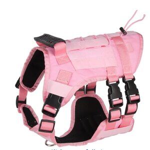 Pink Tactical Dog Harness with Handle